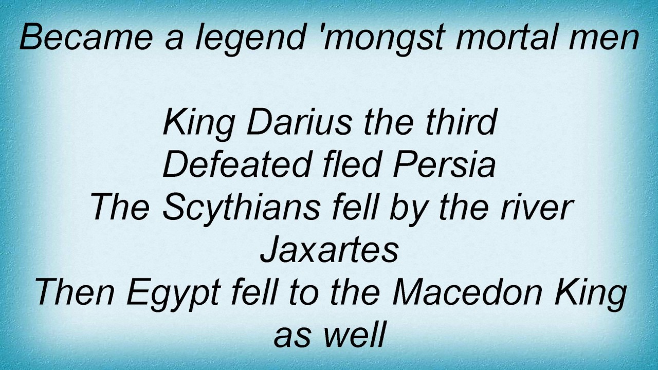 Iron Maiden Alexander The Great Lyrics YouTube