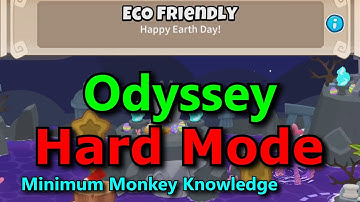 BTD6 Odyssey Hard Mode - Minimum Monkey Knowledge + No Hero Achievement   (Eco Friendly) Tutorial