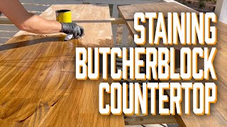 Staining (Hevea) Butcher Block Countertop