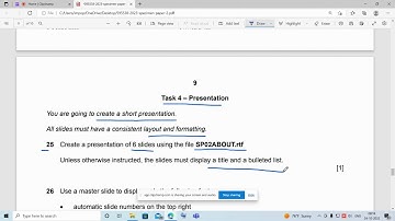 PRESENTATION 2023 SPECIMEN PAPER