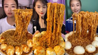 MUKBANG 먹방 EATING SPICY NOODLES and SOFT BOIL EGGS chewy sounds | ASMR | chinese foods 辣面鸡蛋 screenshot 5