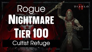 Diablo 4: Rogue Nightmare Tier 100 - Cultist Refuge in 11:44 Minutes