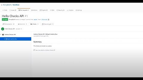 Jenkins GSoC - GitHub Checks API Prototype Demo, 2020-05-20