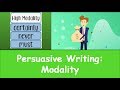 Persuasive Writing and Modality Quiz