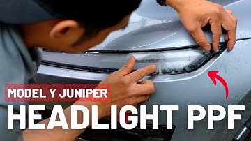 How To Install DIY PPF On Headlights & Light Bar Of Model Y Juniper Refresh 2026+