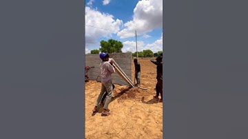 This is how the PRECAST compound concrete boundary column is constructed using labour#rccboundary