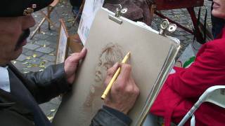 A pastel portrait Tutorial from the 'Place du Tertre' in Paris