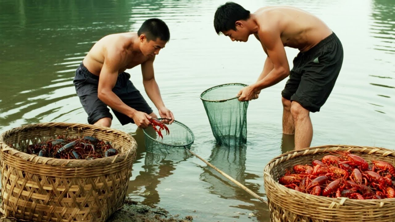 山涧摸螺蛳捉龙虾 | Mountain Stream To Wok: Crispy River Critters & Bamboo Shoot Medley!