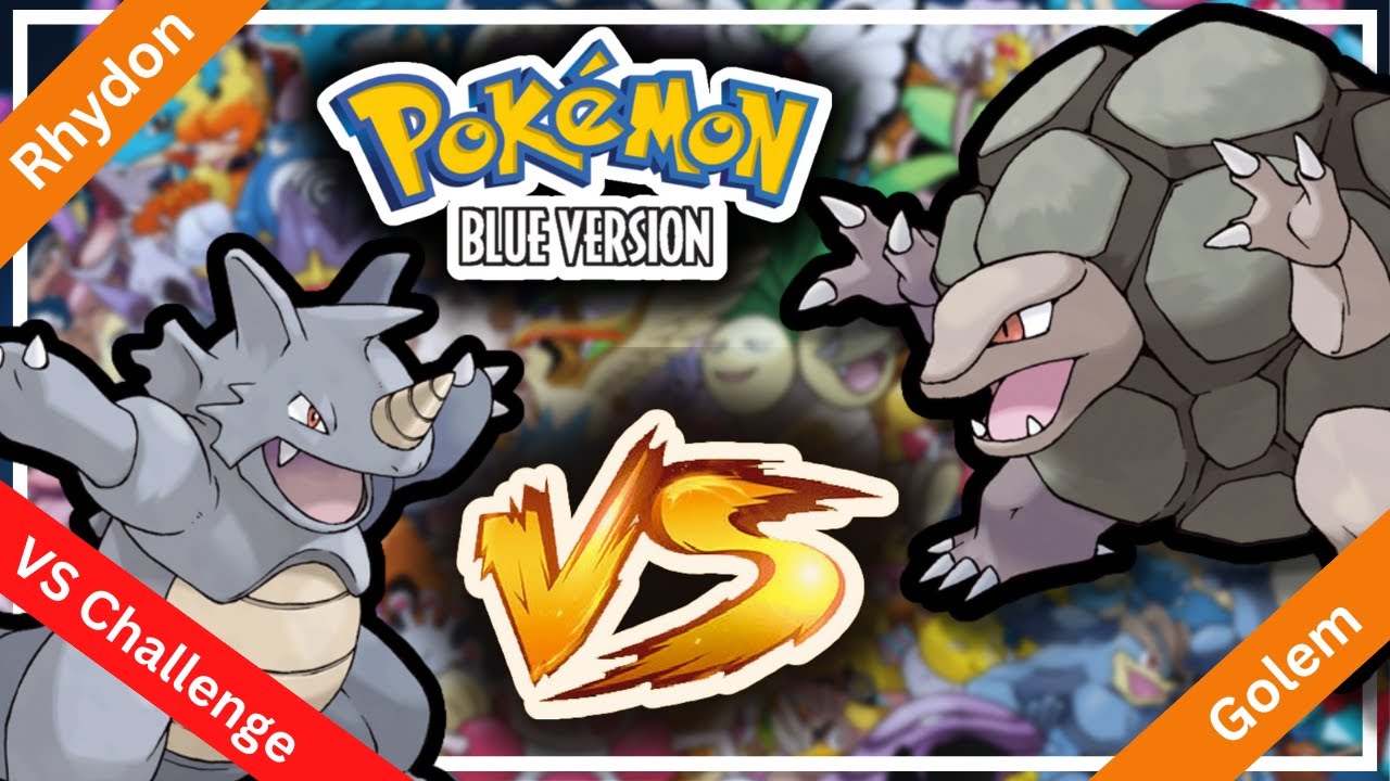 Epic Pokemon Blue Battle Rhydon Vs Golem YouTube