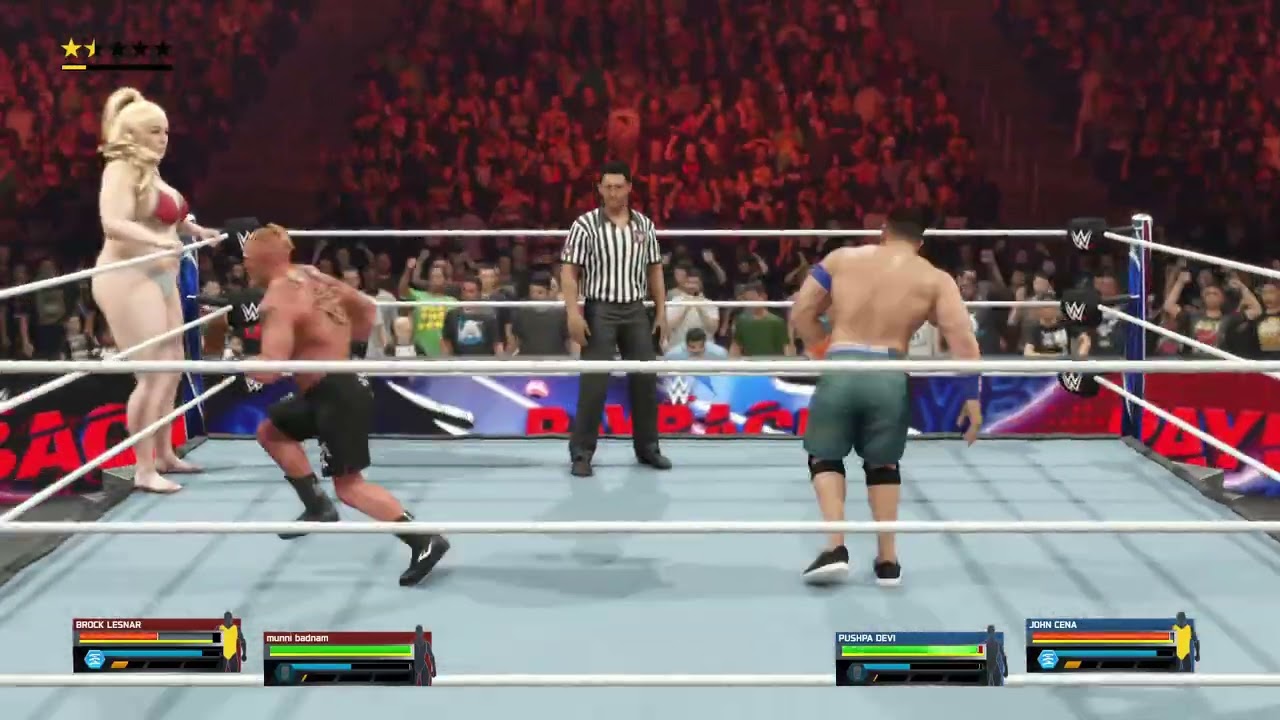 Mixed Match Mayhem - brock lesnar and john cena with beautiful divas