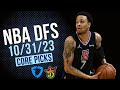 NBA DFS Core Picks 10/31/23 | FanDuel and DraftKings