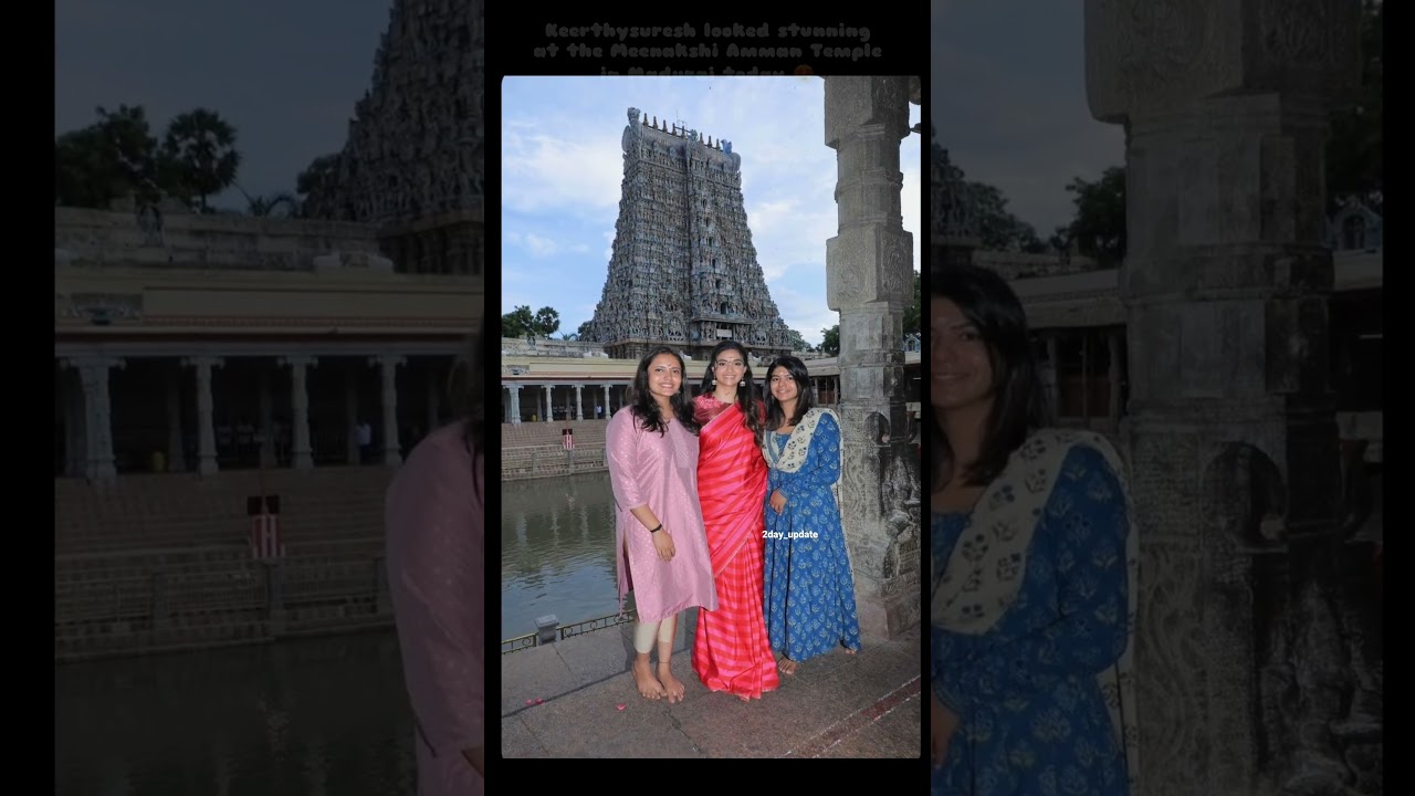 Keerthysuresh looked stunning at the Meenakshi Amman Temple in Madurai today 😍