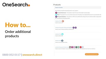 How to order additional products on the OneSearch portal