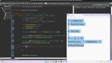 If Else (cálculo de horas de uma partida) Exercício básico de lógica de programação JAVA