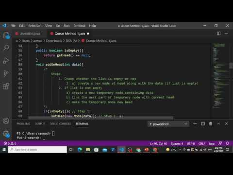 [Java] Queue: Method 1 (Implementation by changing singly linked list)