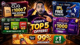 Tata Cliq Hidden Free Loot | Gemini FREE IPL Tickets | Minutemaid In Rs.1 | Cred Rs.19 Sale | Zepto screenshot 1