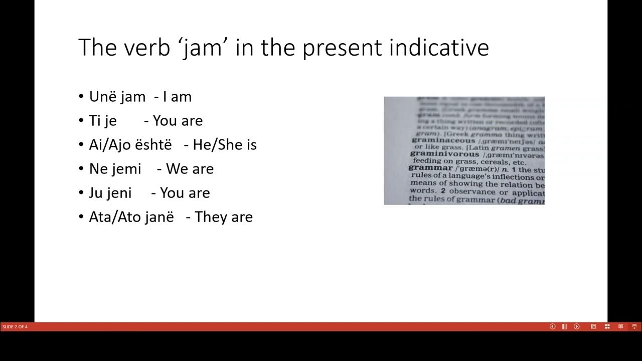 The verb 'jam' / 'To be' in Albanian YouTube