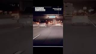 Truck flies off overpass