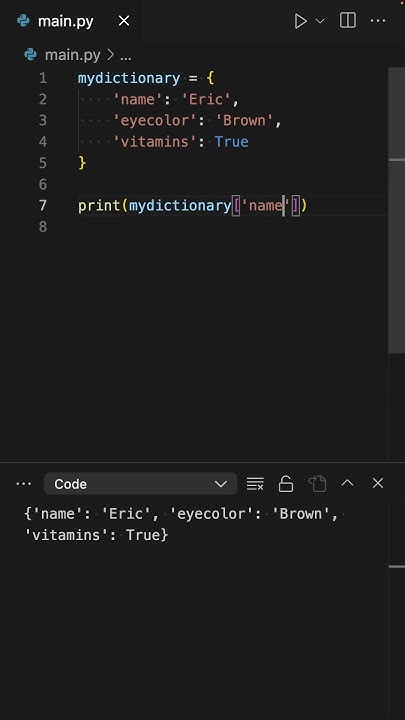 Basic Commands with a Python Dictionary - YouTube