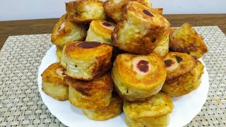 Вафельні рулетики з картоплею і сосисками 😋