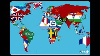 Evolution of country map with flag ai