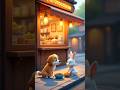 "Adorable Dog & Rabbit Snack Time Outside Cozy Groconea Shop | Animated Scene"#animalfunzone#shorts