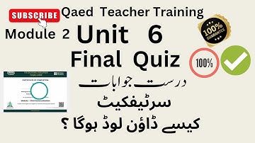 Final quiz unit 6 module 2 EASTE  | Qaed teacher training Unit 6 | 100% correct answer #qaed #unit6