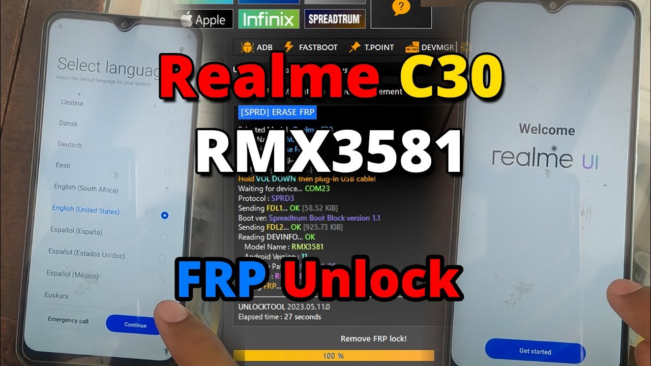 Realme C30 rmx 3581 spd frp unlock unlock tool 2023 || GSM Fuzail - YouTube