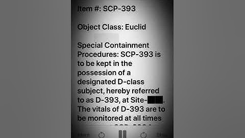 Scp 393 The Memory Planner