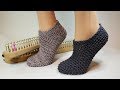 Loom Knit Squishy Slipper Socks Knitting Pattern Tutorial