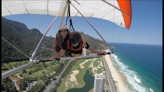 Voo livre incrível de asa-delta no Rio de Janeiro/Brasil - Elaine Fernandes