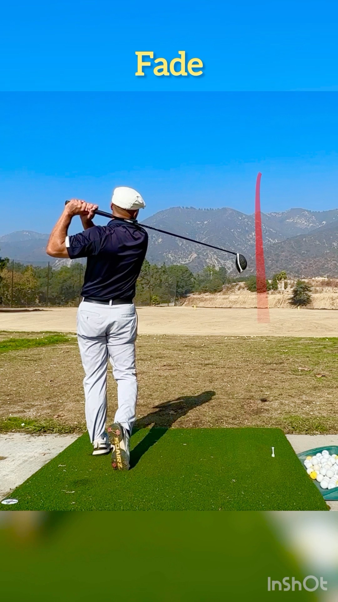 I allow my club to cross the line at the top to hit this fade.