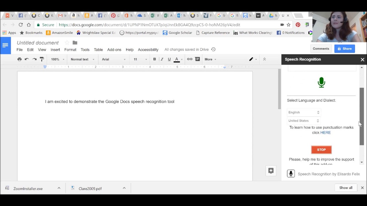 how to get speech to text on google docs