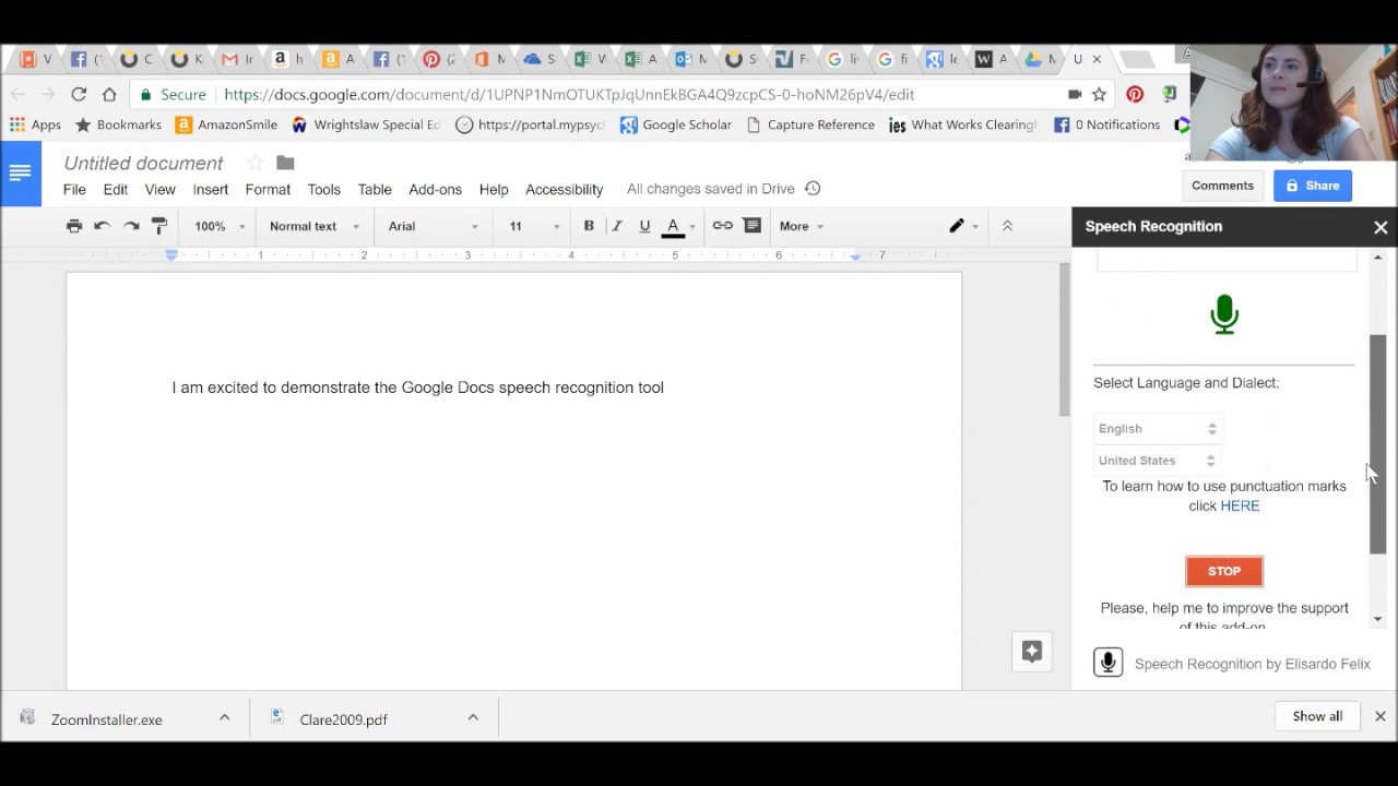 how to do speech to text google docs