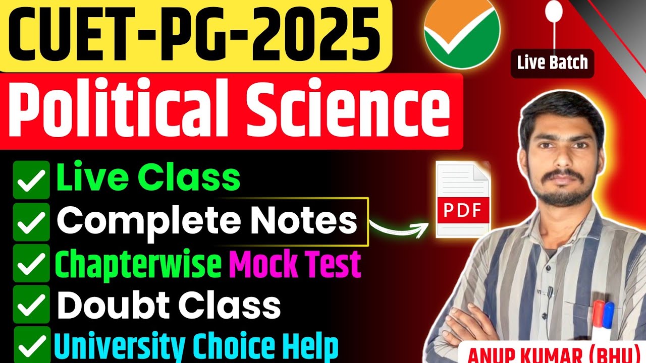 CUET PG 2025 Political Science Online Live Course | Cuet Pg MA ...