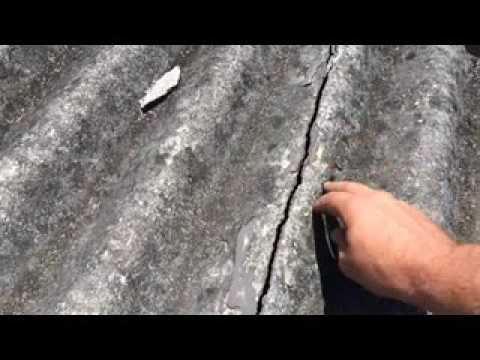 Crack in the asbestos fiber cement roof sheet ( super 6 roof ) causing leakage