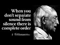 When you dont separate sound from silence there is complete order  krishnamurti