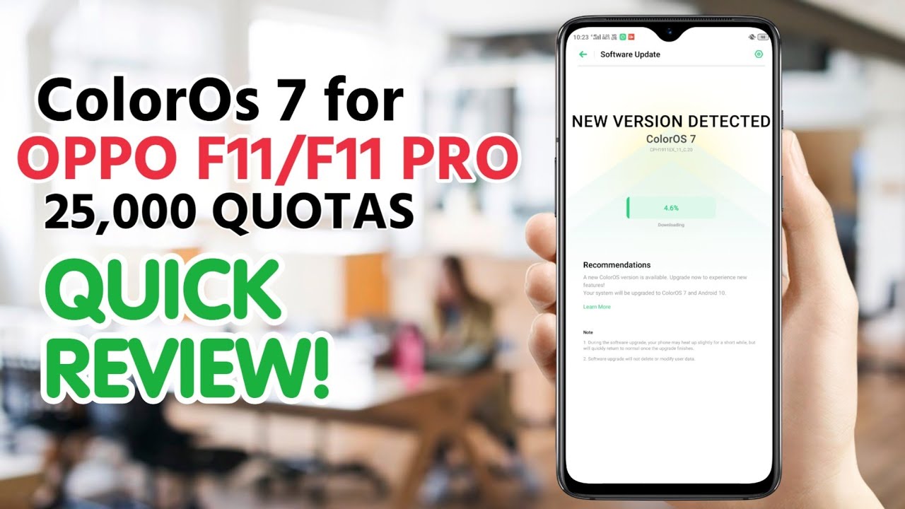 Color Os 7 Available For Oppo F11 And F11 Pro Android 10 For Oppo F11 And F11 Pro Oppo F11 F11 Pro Youtube