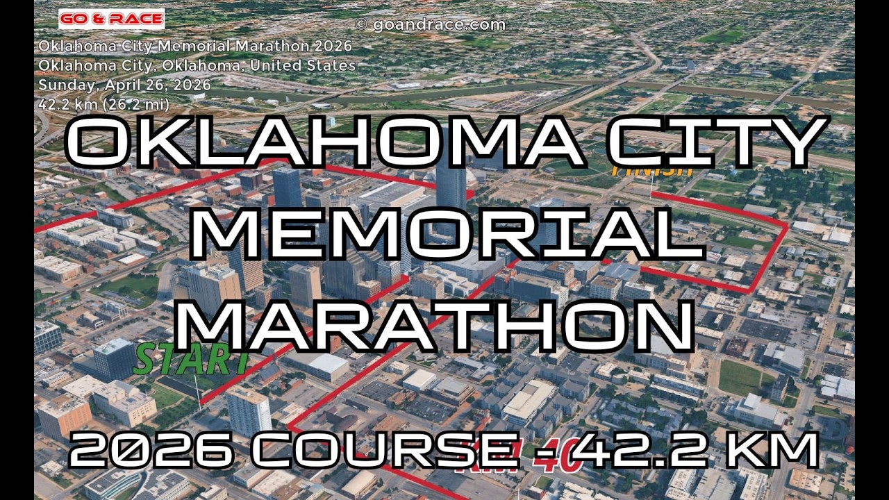 Oklahoma City Memorial Marathon 2026: 3D Video Course Map | 42.2 km ...