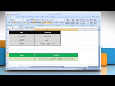 How to use TBILLYIELD function in Excel :Tutorial