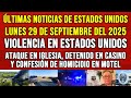 Violencia en Estados Unidos: ataque en iglesia, detenido en casino y confesión en motel 🚨