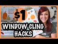 🍁AMAZING $1 DOLLAR TREE FALL WINDOW CLING HACKS | MUST SEE FALL DIYS🍁