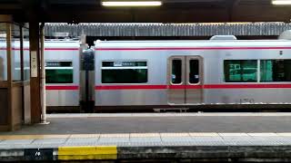 [赤黒白銀] 名鉄3170F 快特岐阜83ﾚ(増結車) 国府駅入換