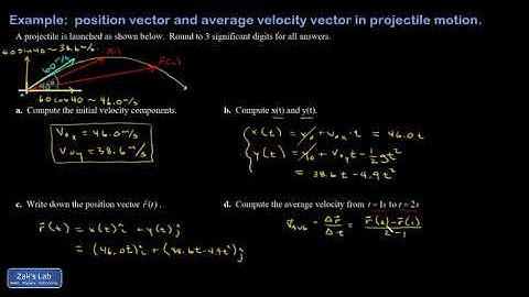 Position and velocity vectors in projectile motion (calculus based physics).