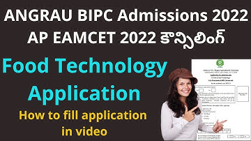 AP EAMCET 2022 BIPC Counselling Food Technology application step by step process in telugu