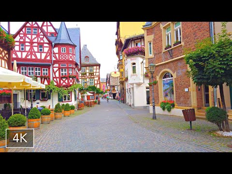 Bacharach, Germany 4K Relaxing Walking Tour with Captions ▶︎ - Fairytale Village Along the Rhine