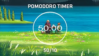 50 Minute Timer - Piano Study With Ghibli  - Pomodoro Timer - 2 x 50 min screenshot 4