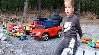Hazar is playing in the forest - kids stories with toy cars
