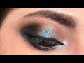 Green and brown eyeshadow tutorial | smokey eye makeup for beginners | smokey black eyeshadow look