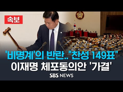 [속보] 이재명 체포동의안 &#39;가결&#39;..찬성 149 반대 136 기권 6 무효 4 / SBS